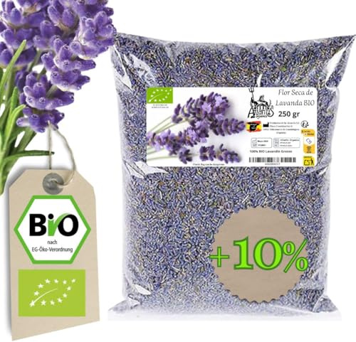 Natürlicher getrockneter Lavendel, getrocknete Blume, Lavandin Grosso, natürliche Lavendelblüte für Lufterfrischer, ätherisches Öl, Seifen, Kosmetik, Kerzen usw. @Atlantis Organica (250g)