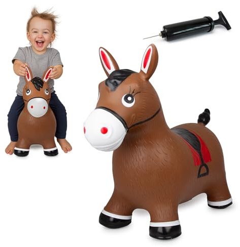 JAMARA 460597 Hüpftier Pferd HoppyDoo - Spielzeug für Kinder, Hüpfspielzeug Baby Indoor/Outdoor, Geschenk für Kids, Gartenspielzeug, Bouncing, Pflegeleicht, BPA frei, mit Pumpe
