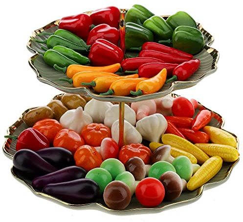 Gresorth 70 Stück Fälschung MINI Gemüse Künstlich Knoblauch Mais Pfeffer Kürbis Karotte Kartoffel Aubergine