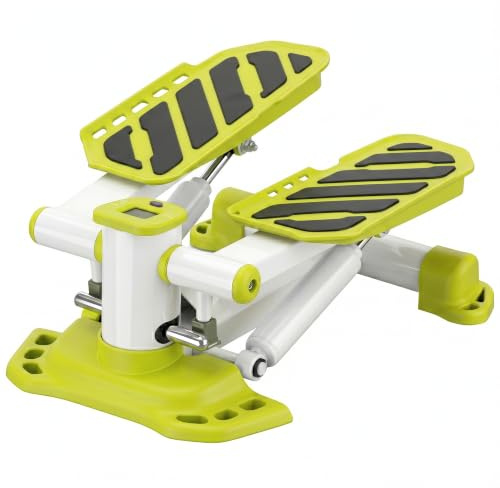 HOMCOM Mini Stepper für Zuhause, rutschfest Up-Down Stepper mit LCD-Anzeige, Stepper Hometrainer mit Zwei großen Pedalen, Stahl