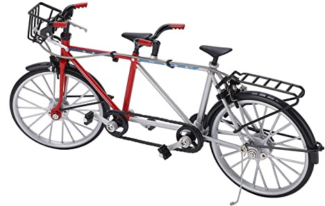 Miniatur Tandem Fahrrad Modell, 1/10 Maßstab abnehmbar für Bücherregal und Schreibtisch Dekoration, detailgetreues Sammlerstück für Wohnzimmer, Büro, Geschenkidee für Radfahrer und Modellliebhaber