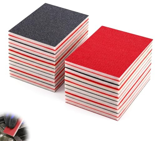jwtyu Schleifschwamm Set 24 Stück Flexibles Schleifschwämme 320-3000 Körnung Nass und Trocken Schleifschwamm Holz für Metall Holz Auto Möbel Lackierung Kunststoff DIY