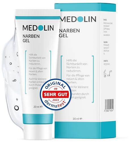 Medolin® Narbengel - Narbensalbe für schöne Haut - Einfache Anwendung - Narbencreme mit Dermatest-Siegel - kosmetische Narbenpflege - 20 ml
