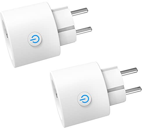 ANTELA WLAN Smart Steckdose Stromverbrauch Messen | kompatibel mit Alexa und Google Home, Sprachsteuerung, APP Fernsteuerung, Zeitplan, 2,4GHz, 16A, 2 Stück