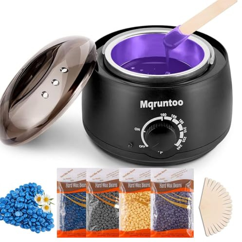Wachswärmer Wax Warmer Wachs Haarentfernung Elektrischer Wachs Haarentfernung Set Enthaaren Wachsgert Waxheater Waxing Kit mit 4X100g Wachsperlen