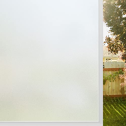 rabbitgoo Fensterfolie Blickdicht Sichtschutzfolie Fenster Selbsthaftend, Milchglasfolie Statisch Haftend 90 x 200 cm ohne Klebstoff Folie Sichtschutz Anti UV für Zuhause Büro Matt