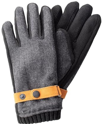 camel active Herren Handschuhe mit Lederriemen in Wolloptik