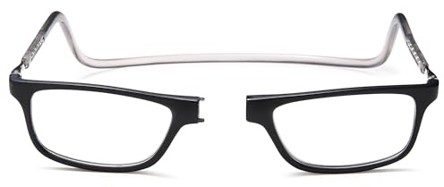 NEW VISION Lesebrille mit Magnetverschluss, Lesebrillen, Bequem Magnetverschluss Vorne, Reading Glasses NV2904, Lesehilfe für Damen Herren(Schwarz, 2.0)