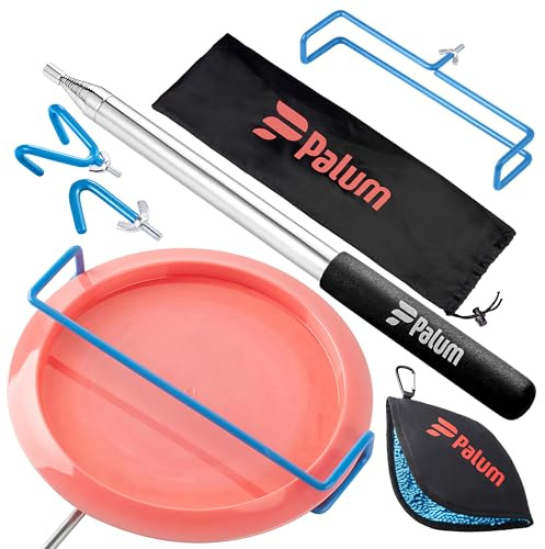 Palum Disc Golf Retriever Pole 4,8 m – Teleskopscheiben Retriever mit robustem Edelstahlrahmen und Tragetasche – Ausziehbarer Zubehörgreifer zum Auffangen von Scheiben in Wasser, Bäumen, Büschen