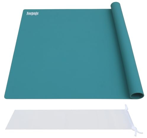 Foepoge Groß Malunterlage für Kinder: 71 x 51 cm Silikonmatte für Epoxidharz Handwerk - Bastelunterlage Groß Bastelmatte für Basteln - Abwaschbar Platzset/Silikon Unterlage für Küche (Morandigrün)