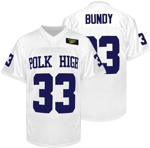 Ayoubaus 33 AL Bundy Fußballtrikot, blaues Hemd, 90er Jahre Hip-Hop-Kleidung, Party (weiß, XL)