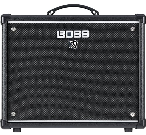 BOSS Katana-50 Gen 3 Gitarrenverstärker, Kompakter 50 Watt Combo-Verstärker, 12‘‘-Custom-Lautsprecher, Weiterentwickelter Tube-Logic-Sound, 12 Verstärkercharakter, Integrierte Effekte