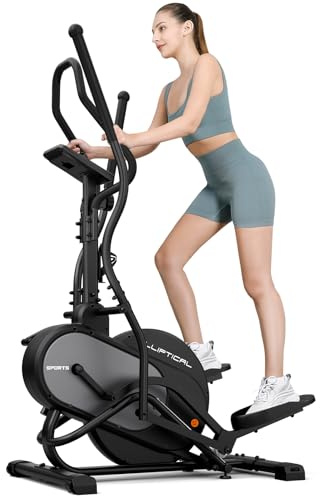 THERUN Crosstrainer für zuhause, 3-in-1 Ultraleise Magnetisch Stepper Ellipsentrainer für zuhause mit 16 Widerstandsstufen, 8 kg Schwungrad, Pulssensor, 45°-Kletterschrittbewegung