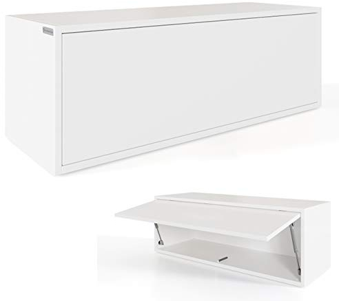 PLATAN ROOM Hängeschrank Schrank 60 cm 80 xm 100 cm Küchen-Klapphängeschrank für Bad, Flur, Wohnzimmer Wandschrank (Weiß matt, 100 x 35 x 35)