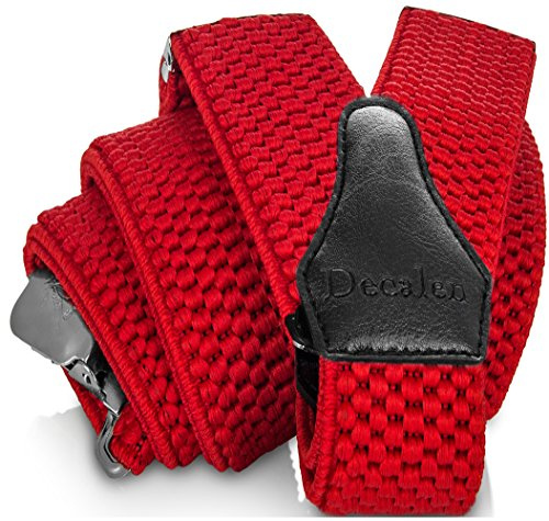 Decalen Hosenträger für Herren breit extra starken 4 cm mit 3er Clips Y Form Lang für Männer und Damen Eine Größe Passt Alle Verschiedenen Farben