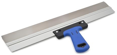 DEWEPRO Edelstahl-Fassadenspachtel 500 x 50 mm – Flächenspachtel mit 0,5 mm Edelstahlblatt, Aluhalter und 2K-Softgriff – Breitspachtel für Glätten, Spachtelarbeiten und Renovierung