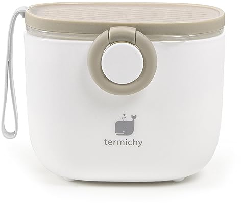 Termichy Milchpulver Portionierer baby, Milchpulver-Spender, 250g luftdichter tragbarer Milchpulver-Behälter für Reisen, mit Schaber und Löffel (Khaki,1 Stück)