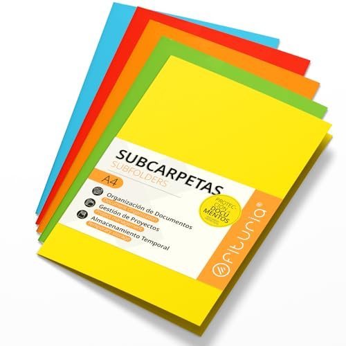 Schnellhefter Pappe A4, Mappen für Dokumente 180g, Klassifizierungsmappe für Unterlagen, Packung mit 15 Stabilen Schnellheftern in Verschiedenen Farben und Archivierung - Ofituria (Intensive Mischung)