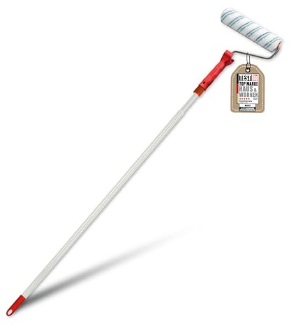 mako PROFI Farbroller EASYTEX 25 cm mit Teleskopstab 110-200 cm, inkl. 1 Malerwalze, Farbroller für alle Heim- und Handwerker-Malerprojekte, Malerwerkzeug in Profi Qualität