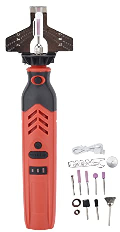Fyearfly Elektrisches Kettensägenschärf Set, DC 3,6 V Schärfgerät für Kettensägen, Kabellos Kettensägenschärfer, Mini Kettenschleifer zum Schleifen von Ketten, Polieren von Holzjade