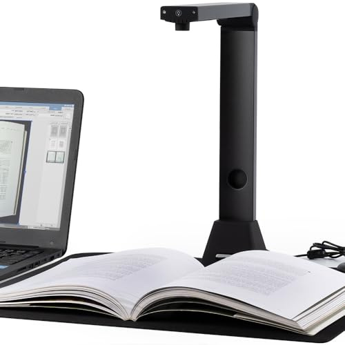 Gtremulent Dokumentenscanner A3 Mobile Buchscanner: 22MP Dokumentenkamera OCR Texterkennung Bücherscan PDF/Word/Excel für Archivierung Rechnung Schule Zuhause Büro Universität