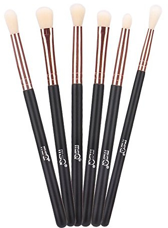 MSQ 6 Stück Lidschatten Make-Up Pinsel Set,Augen Make up pinselset Augenbrauen Pinsel für Lidschatten, Augenbraue, Eyeliner, Blending, Concealer Rose Gold