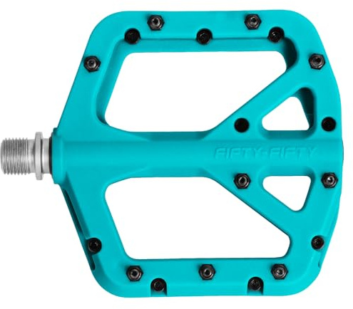 FIFTY-FIFTY Fahrradpedale, Nylon Composite MTB Pedale, rutschfest Mountainbike Pedale, 9/16 Zoll Flat Pedal MTB für All Mountain, Enduro, Downhill, E-Bike