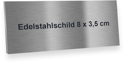 Türschild Edelstahl mit Lasergravur Namenschild Schild selbstklebend Büroschild (80 X 35 mm) Klingelschild Klingelplatte Briefkastenschild Briefkasten