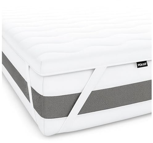 POKAR Matratzentopper 140x190 cm Kaltschaum | 5 cm orthopädischer Topper für Matratzen, Boxspringbetten | atmungsaktive Matratzenauflage, hypoallergen & waschbar bis 60 °C | für besseren Schlafkomfort