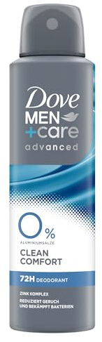 Dove Men+Care Advanced Deodorant Spray Clean Comfort Deospray ohne Aluminiumsalze mit Zink-Komplex 150 ml