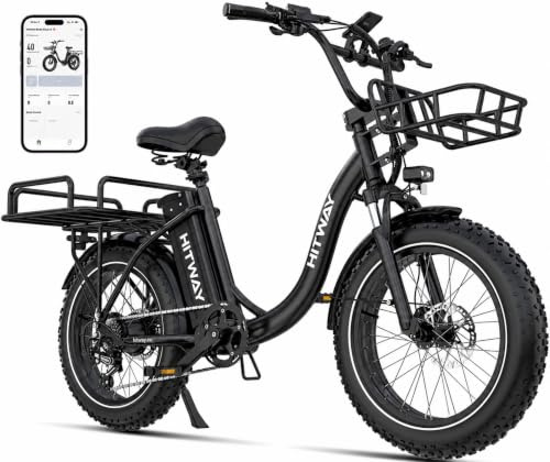 HITWAY E-Bike 20, 48V 27Ah, Drehmomentsensor, hydraulische Scheibenbremsen | Fat-Tire E-Bike mit 48V 27Ah Akku, intelligentem Drehmomentsensor, hydraulischen Scheibenbremsen, NFC, App und Bluetooth.