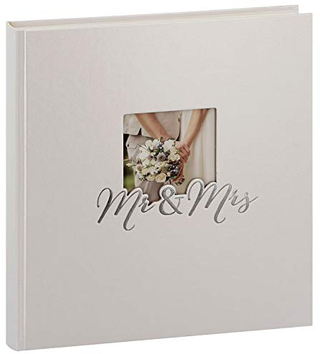 goldbuch 08 388 Hochzeitsalbum Mr. & Mrs, Fotoalbum mit 60 weißen Seiten | Großes Hochzeitsbuch mit Silberprägung, Pergamin-Schutzseiten und Bildausschnitt, für Scrapbooking, Maße ca. 30 x 31 x 4 cm