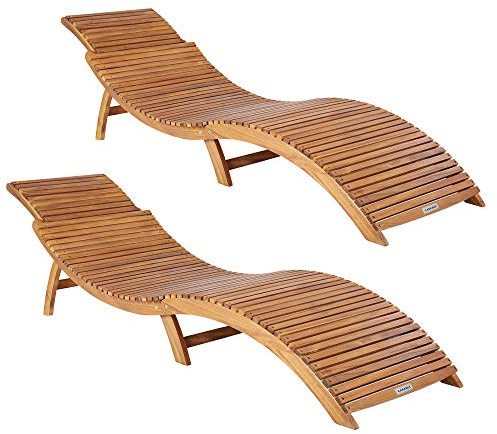 CASARIA® Sonnenliege FSC®-Zertifiziert 2er-Set, klappbar, wetterfest