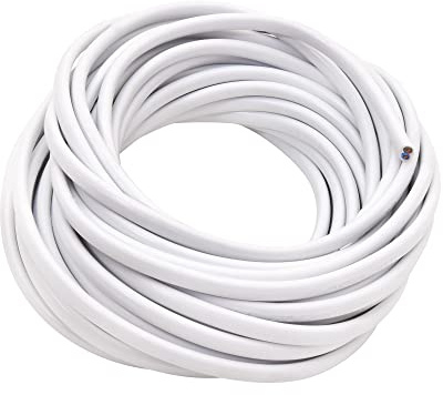 Kabel HO3VVH2-F 10m weiß - 2x0,75mm² - biegsamer Draht 2-adrig - ideal für Beleuchtung, Basteln und kleine Geräte