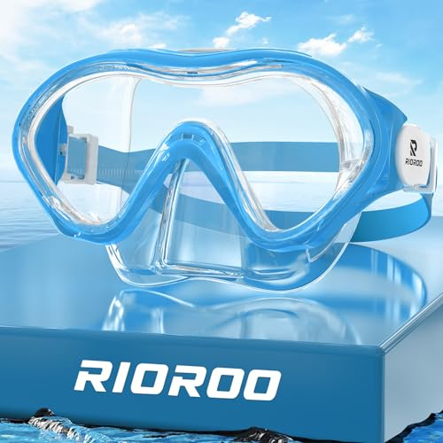 RIOROO Taucherbrille Kinder,Schnorchelset für Jungen Mädchen,schwimmbrille kinder mit Nasenabdeckung Anti Nebel Anti-Leck Tauchmaske 180°Panorama HD Schwimmmaske für 4-14 Jahre