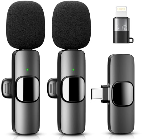YRF Kabelloses Lavalier Mikrofon für iPhone - Android Computer, Mini Mikrofon für Live-Streaming, Videoaufnahmen, Interviews im Freien oder Innenbereich, YouTube, TikTok, Vlog.