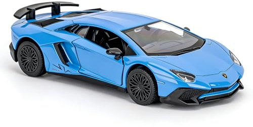 TGRCM-CZ 1/36 Skala Lamborghini Aventador LP700-4 Casting Car Modell, Zink Legierung Spielzeugauto für Kinder, Pull Back Fahrzeuge Spielzeugauto für Kleinkinder Kinder Jungen Mädchen Geschenk(Blau)