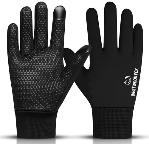 WESTWOOD FOX Kinder Handschuhe Winter Fahrradhandschuhe Kids Warme Touchscreen Ski Thermo Boys Fußball Activity Junior Teenager Beheiz Geschenk Junge Mädchen 4-12 Jahre Wasserdicht (Schwarz, L)