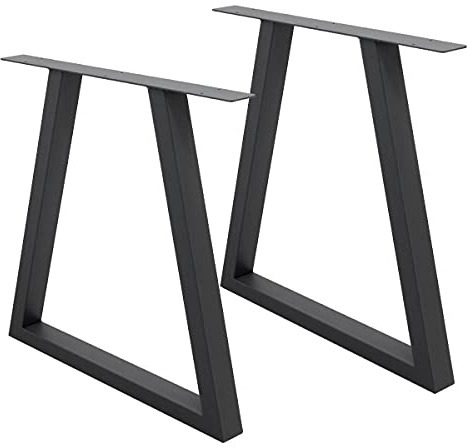 ECD Germany 2X Tischbeine Trapez Design, 60 x 72 cm, Anthrazit, pulverbeschichtete Stahl, Industriedesign, Metall Tischkufen Tischuntergestell Tischgestell Möbelfüße, für Esstisch Schreibtisch