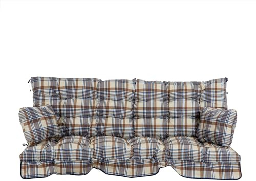 PATIO Hollywoodschaukel Auflage 175x50 cm Ravenna Sitzpolster mit Rückenlehne für Gartenbank Seitenkissen Schnüre