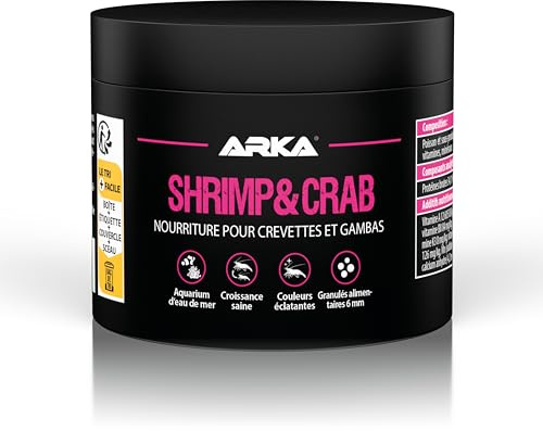ARKA Shrimp & Crab - 150 ml / 50 g - Nährstoffreiches Granulatfutter für Garnelen und Krabben, fördert Gesundheit und Vitalität in Meerwasseraquarien.