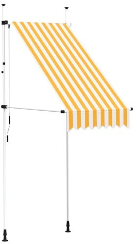 vidaXL Markise Einziehbar Manuell Wasserabweisend Balkonmarkise Klemmmarkise Garten Sonnenschutz Terrasse Balkon 100cm Orange Weiß Gestreift