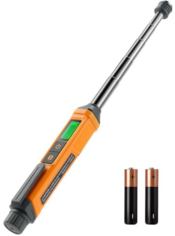 Gasmelder, TopTes PT299 Gasleck-Detektor mit Teleskopstab, tragbarer Gasschnüffler zum Auffinden von brennbaren Gaslecks wie Methan, Propan für Zuhause und Wohnmobil (inklusive 2 Batterien) - Orange