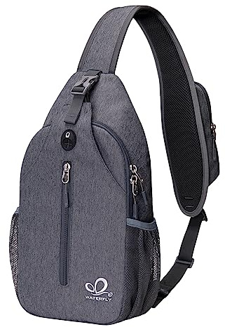 WATERFLY Sling Rucksack Sling Bag Schulterrucksack Umhängetasche Verstellbarer Rucksackgurt Wandern Brust Rucksack für Herren und Damen