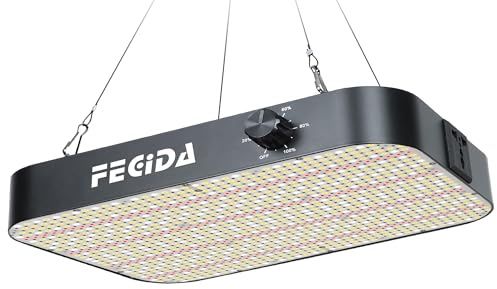FECiDA 130 Watt LED Grow Lampe Dimmbar, 12000 Lumen LED Pflanzenlampe Vollspektrum mit Daisy Chain Funktion, 576 PSC LEDs Grow Light Perfekt für 60x60cm Growzelt Pflanzenwachstum