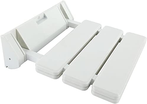 FreeTec Duschklappsitz Duschsitz Klappbar Wandmontage Belastbar bis 130kg Tragkraft Zusammenklappbar Duschhocker Dusche Sitzgelegenheit Stuhl Weiß