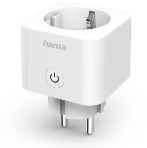 Hama WLAN Steckdose (Matter Smart Home, universal, WLAN gesteuert mit App und Sprachsteuerung, mit Strommessung, Smart Home Steckdose als Zeitschaltuhr, 3680W)