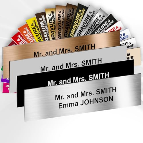 Selbstklebendes Briefkastenschild PVC – Gravierte, online personalisierbare Platte 10 x 2,5 cm