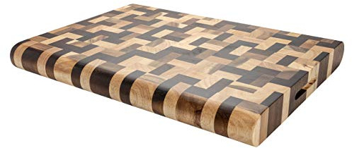 Rockingham Forge Multi-Holz Schneidebrett – Akazie, Verkohlte Akazie & Kautschukholz – Rechteckig, 40 x 30 cm