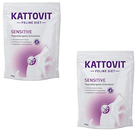 Kattovit Sensitive | Doppelpack | 2 x 400 g | Diät-Alleinfuttermittel für Katzen | Kann zur Minderung von Ausgangserzeugnis- und Nährstoffintoleranzerscheinungen beitragen